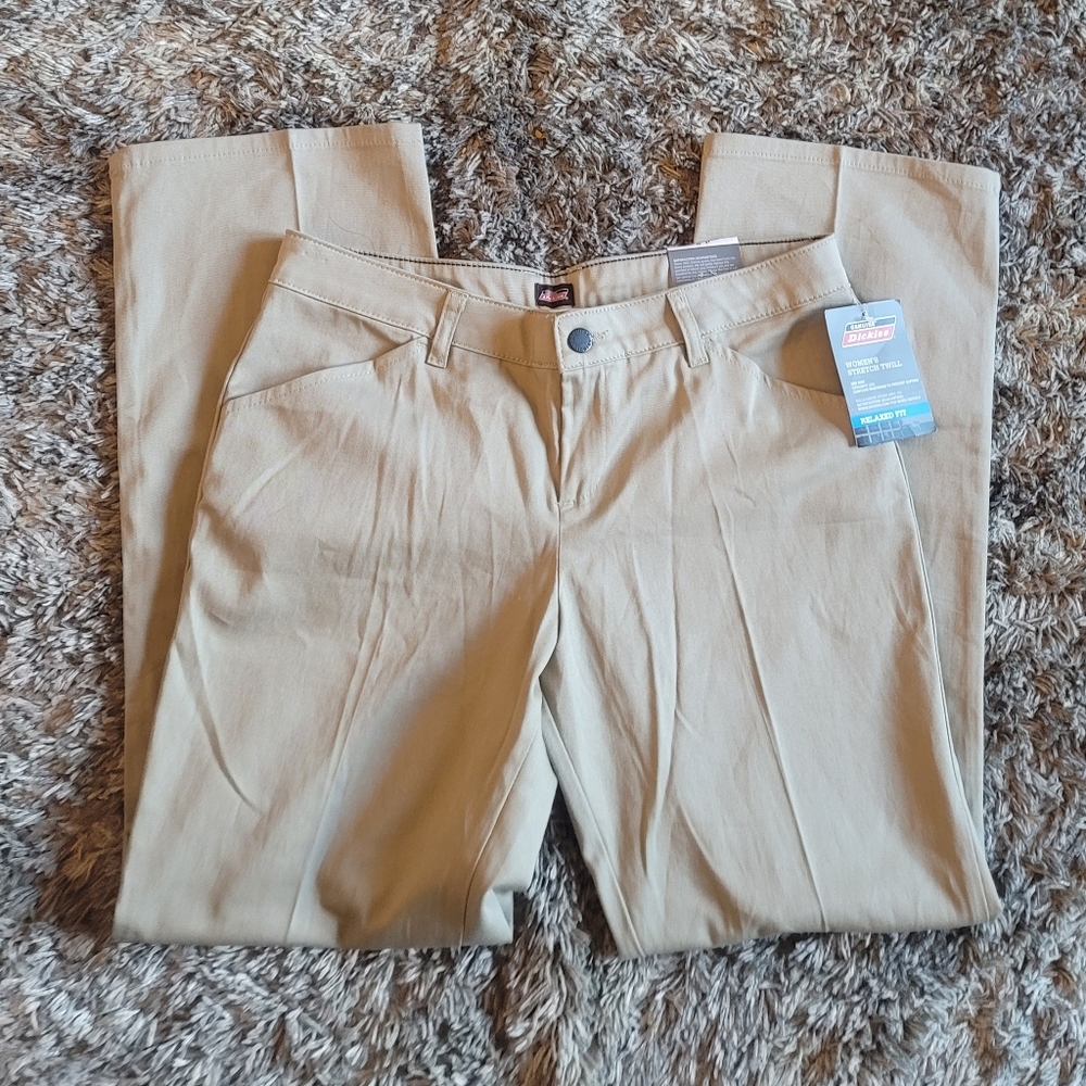 NWT! Dickies Desert Sand Khaki Stretch Twill Mid Rise Straight Leg Pant … - Picture 3 of 11